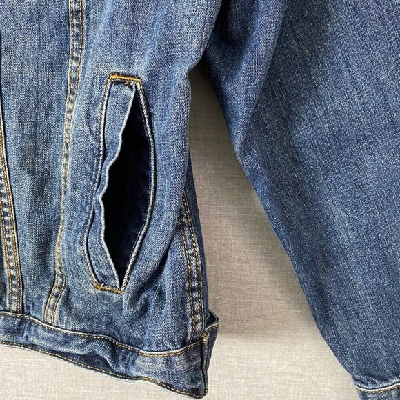 Denver Hayes Denim Jacket Ombre Blue Denim 100% Cotton Side Pockets Mens Large - Picture 6 of 10